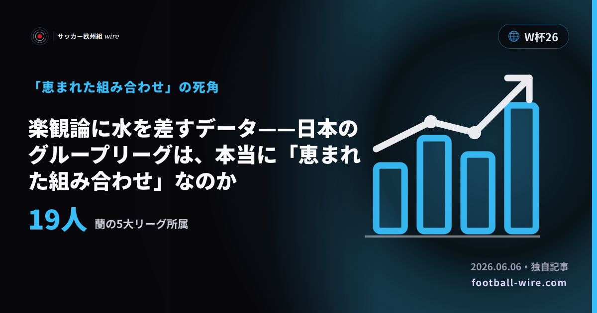 楽観論に水を差すデータ——日本のグループリーグは、本当に「恵まれた組み合わせ」なのか